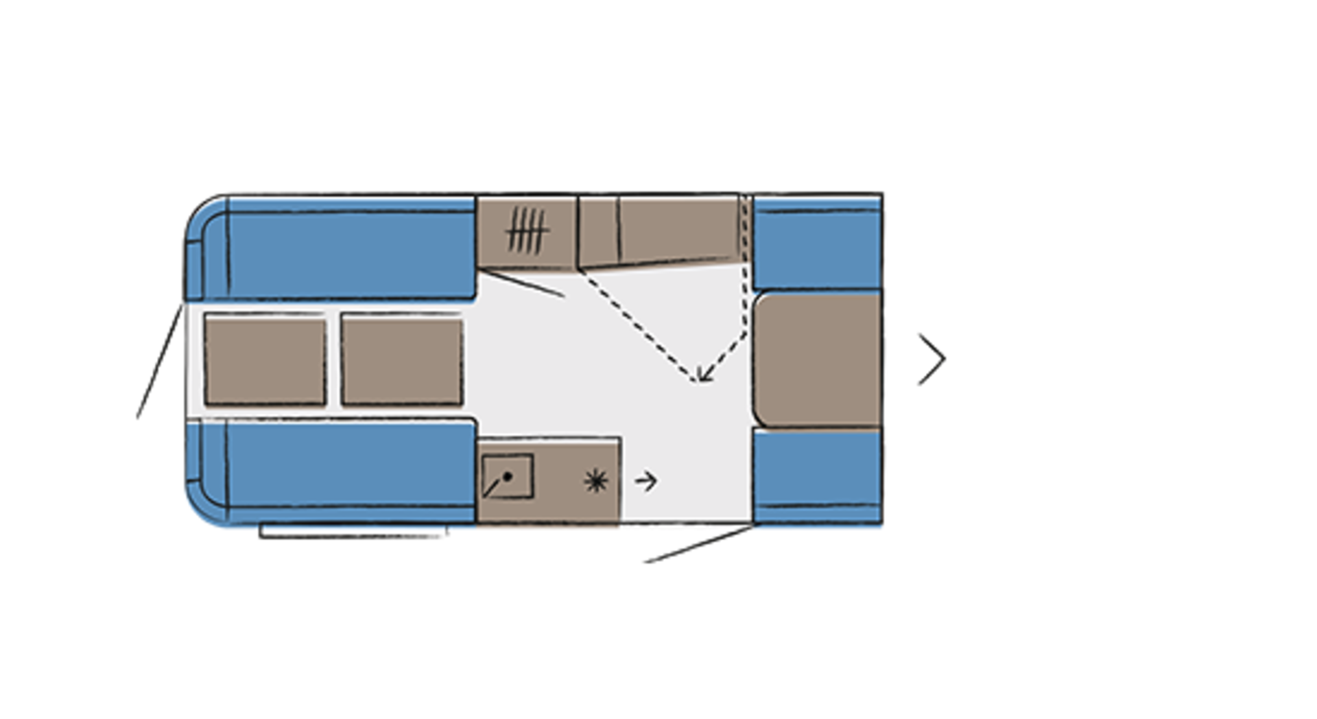 Grundriss des BEACHY 420+.