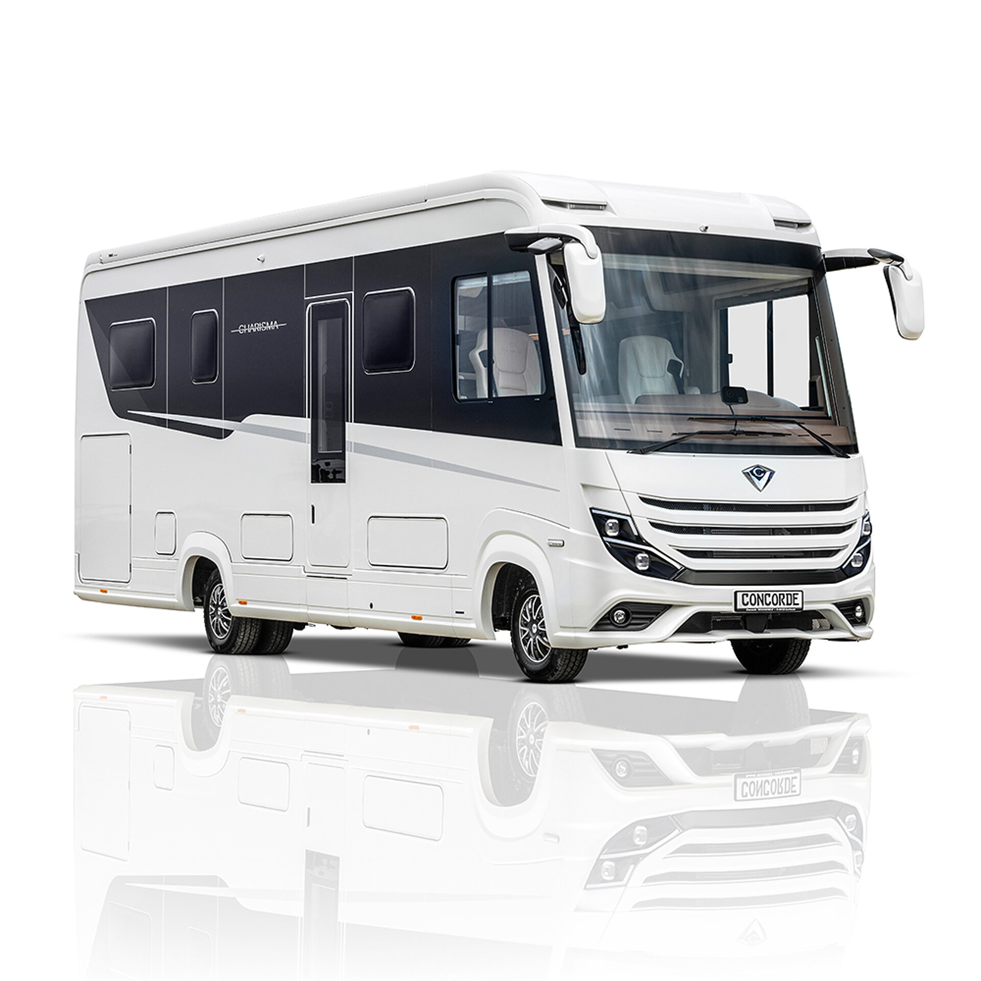 Oblique view of a detached Concorde Charisma.