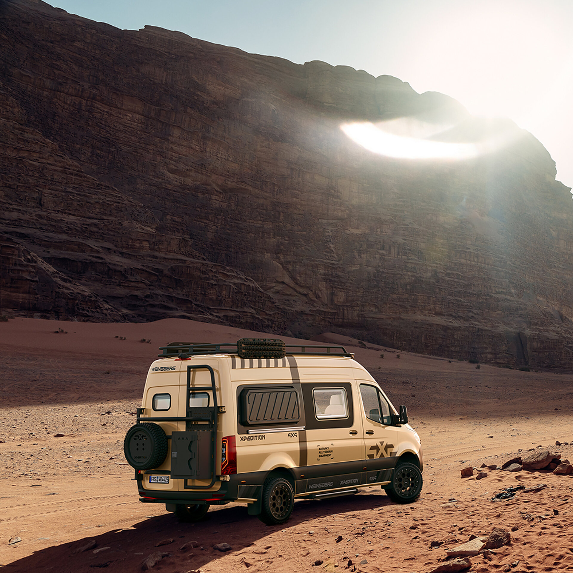 WEINSBERG X-PEDITION vjíždí do pouště.