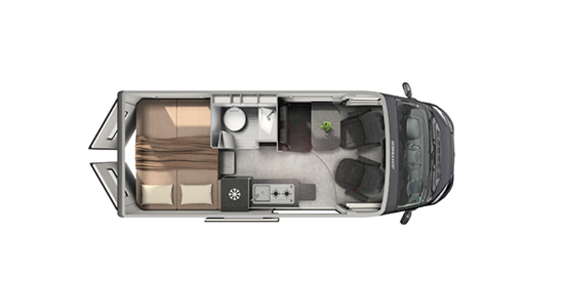 Der Grundriss des HYMER Redwood 600.