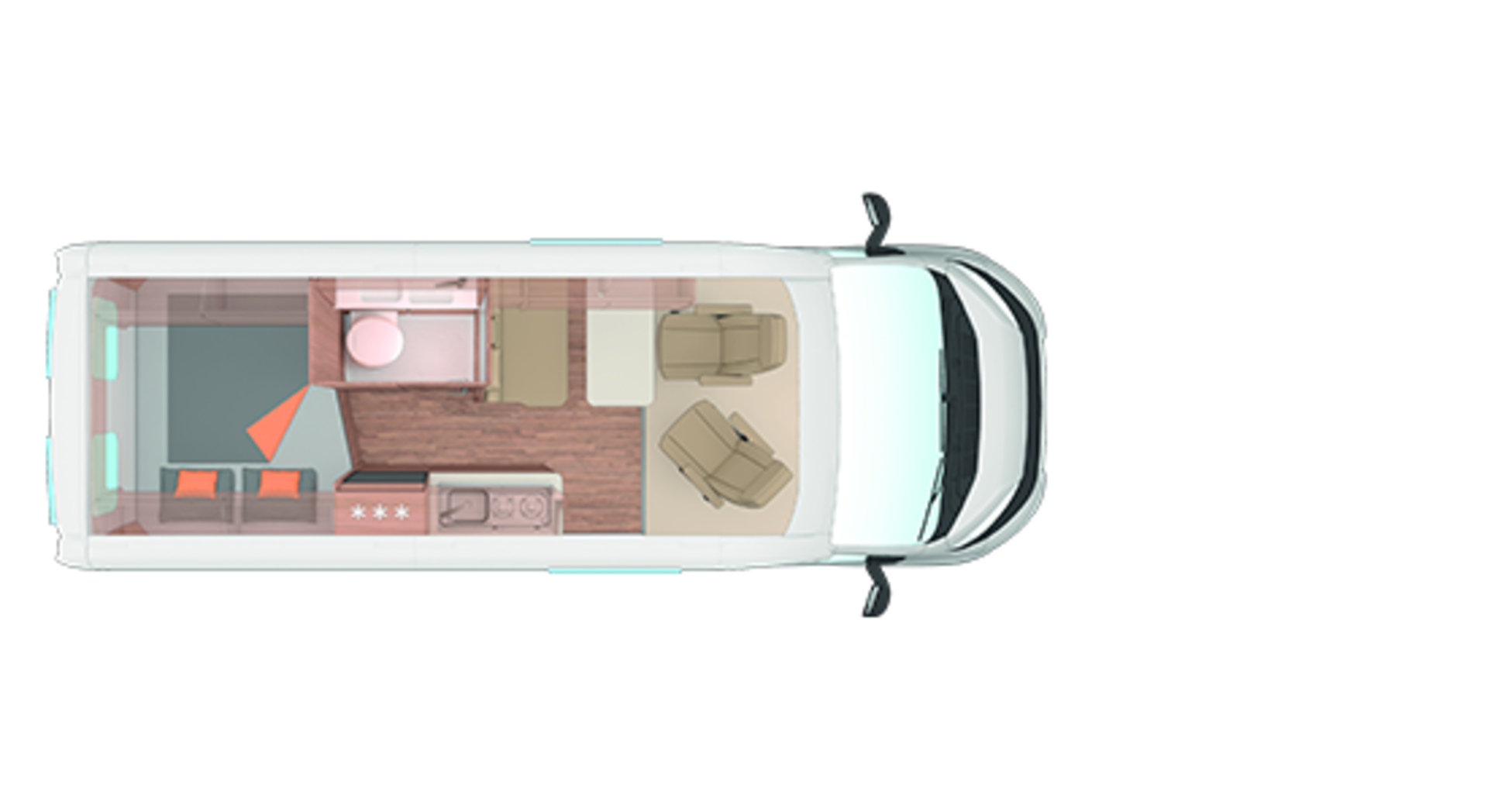 Půdorys CaraBusu 600 MQ.