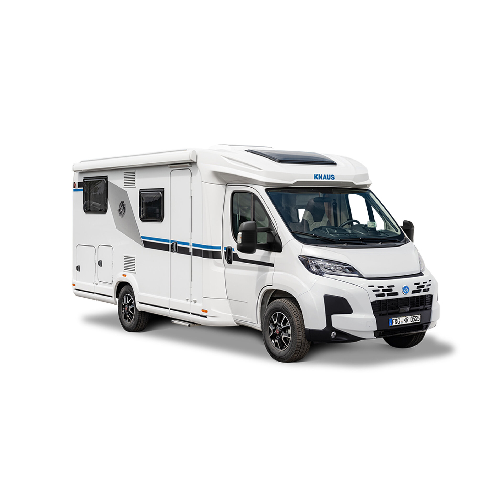 KNAUS L!VE TI, viewed from the front at an angle.