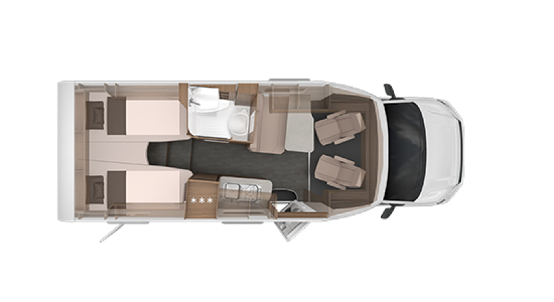 Půdorys modelu KNAUS VAN TI 640 MEG.