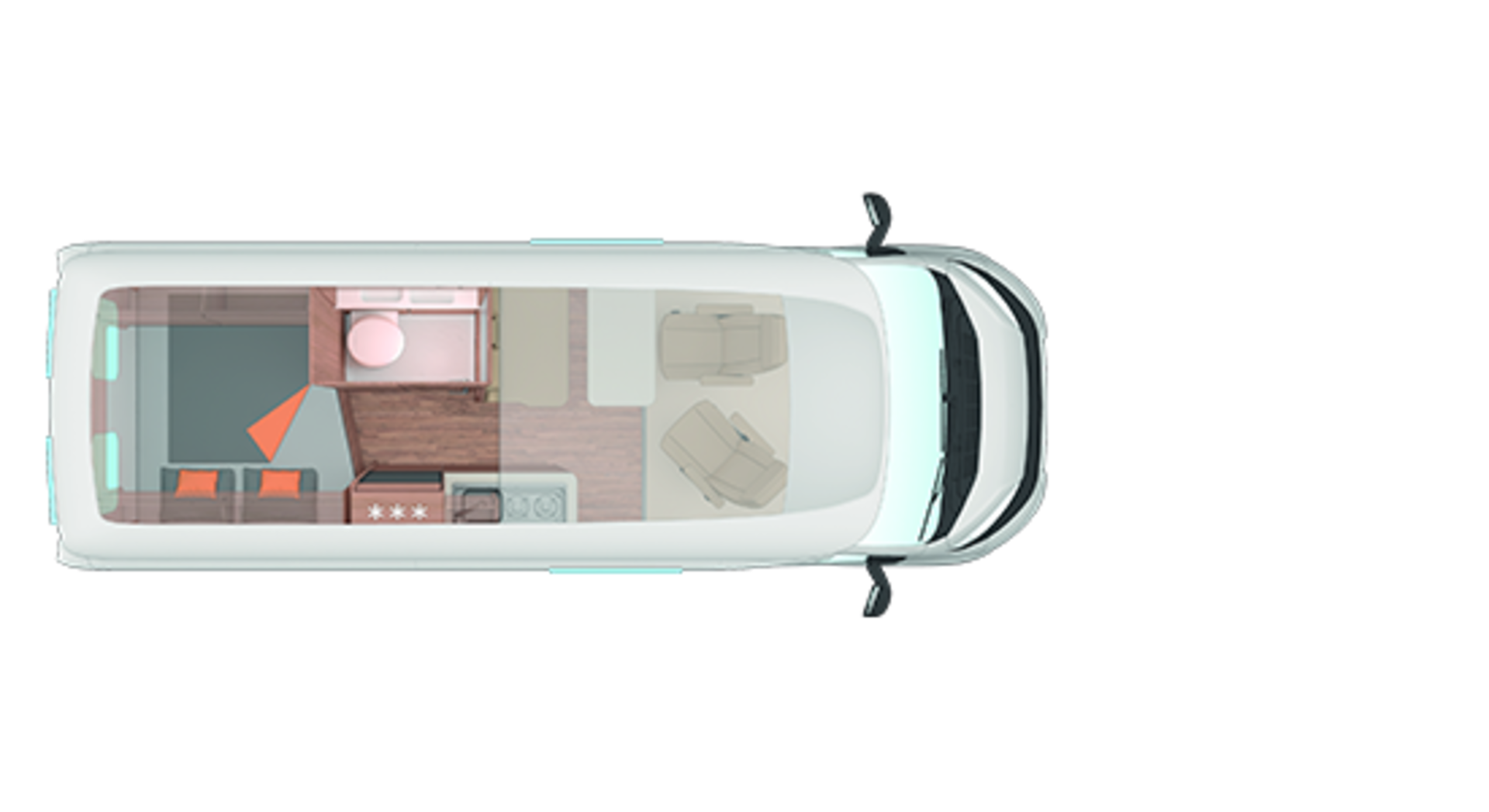 Půdorys CaraBus 600 MQH.