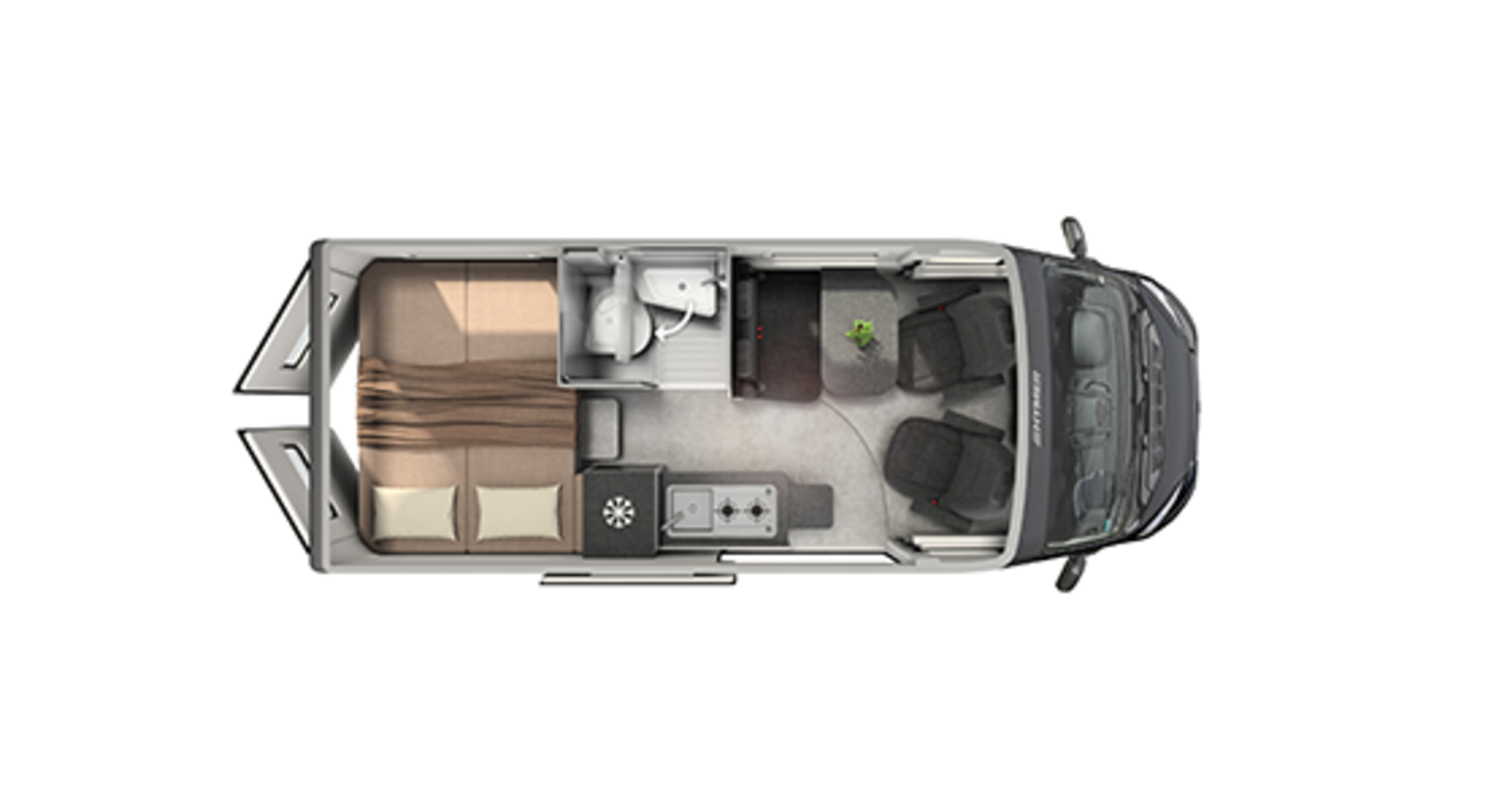 Der Grundriss des HYMER Redwood 601.