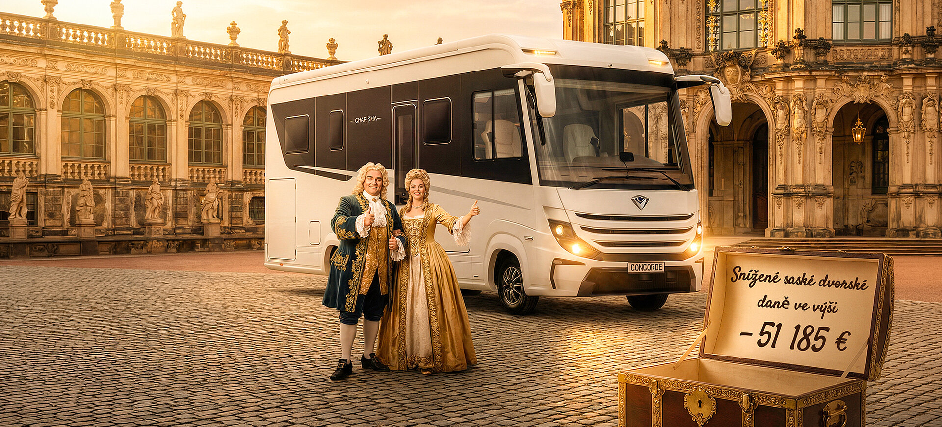 Pohled na přední a zadní část modelu Concorde Charisma v edici schafferEdition.