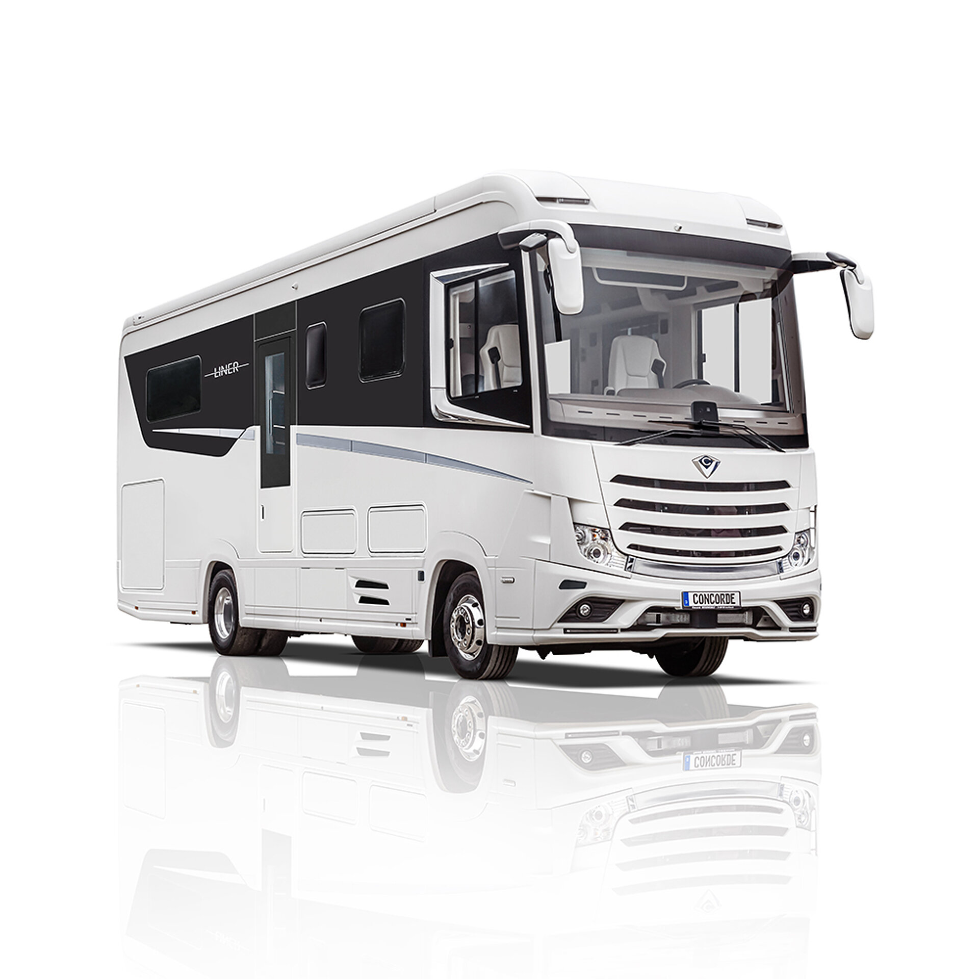 Oblique view of a detached Concorde Liner.