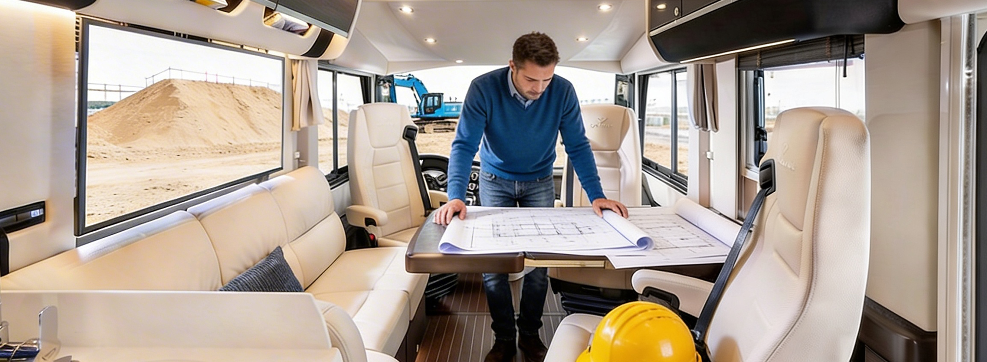 Jeden inženýr využívá letadlo Concorde jako mobilní kancelář pro montážní projekty.