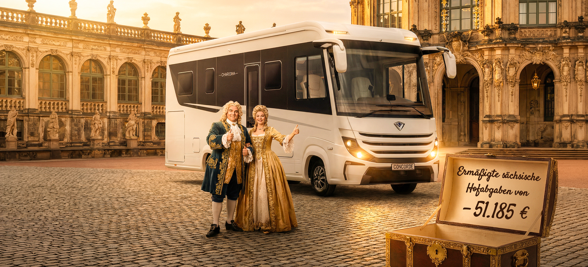 Front- und Heckansicht des Concorde Charisma in der schafferEdition.